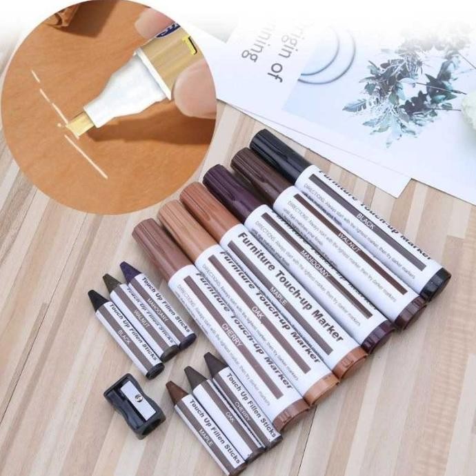 

Set Spidol Pewarna Kayu 6 pcs Furniture Penghilang Goresan Perabot HPL Termurah
