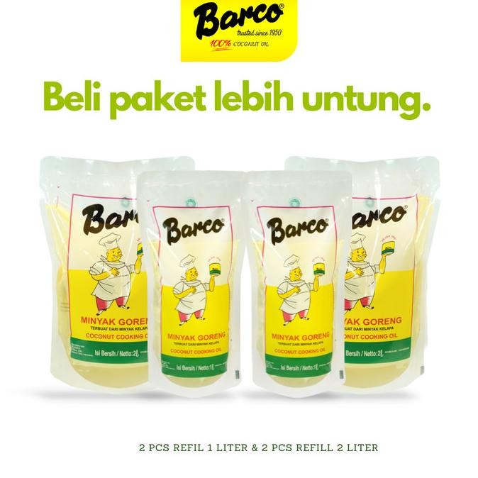 

Terlaris Promo!! Minyak Goreng Kelapa Barco Pouch 1 Ltr & 2 Ltr Ready Stok