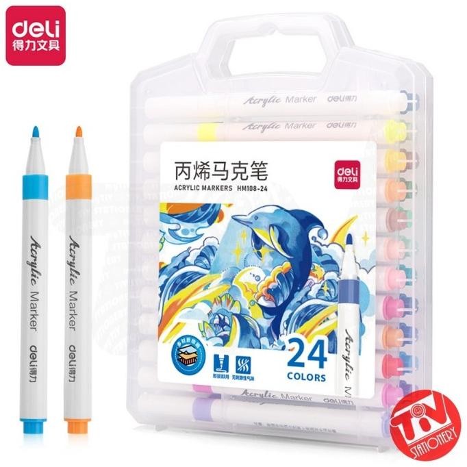 

Spidol Deli Permanent Acrylic Marker Set 24 Colors Termurah