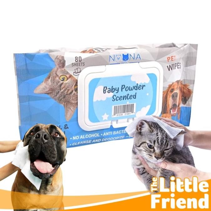 

BARU TISU BASAH HEWAN KUCING ANJING NOONA PET WET WIPES BABY POWDER SCENTED