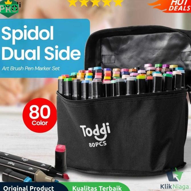 

Toddi Spidol Dual Side Fine Art Brush Pen Art Marker Set 80 Color - Termurah
