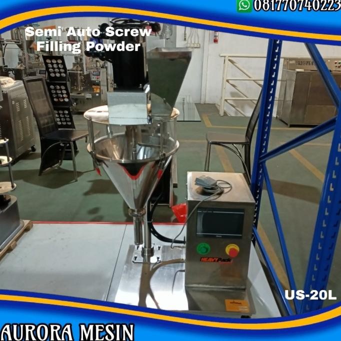 

BARU MESIN PENGISI KEMASAN BUBUK SEMI AUTO SCREW FILLING POWDER US-20L