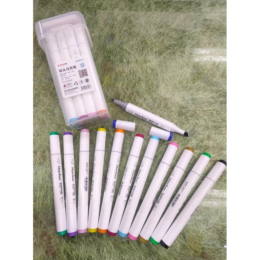 

spidol fine color zuixua 12 warna plus box alkohol base Termurah