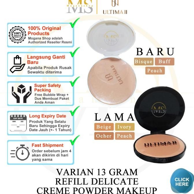

BARU ULTIMA II DELICATE CREME POWDER MAKEUP FOUNDATION REFILL BEDAK PADAT