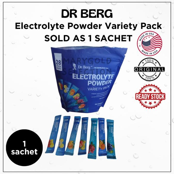 

BARU ELECTROLYTE POWDER DR BERG POTASSIUM 1000 MG KETO ORIGINAL USA 100% STICKPACK TRAVEL SIZE DIET HYDRATION ELEKTROLIT SACHET
