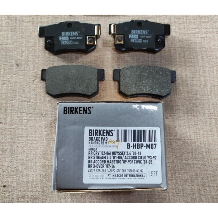 BIRKENS Brake Pad Rear Kampas Rem Belakang Honda CRV Stream Maestro