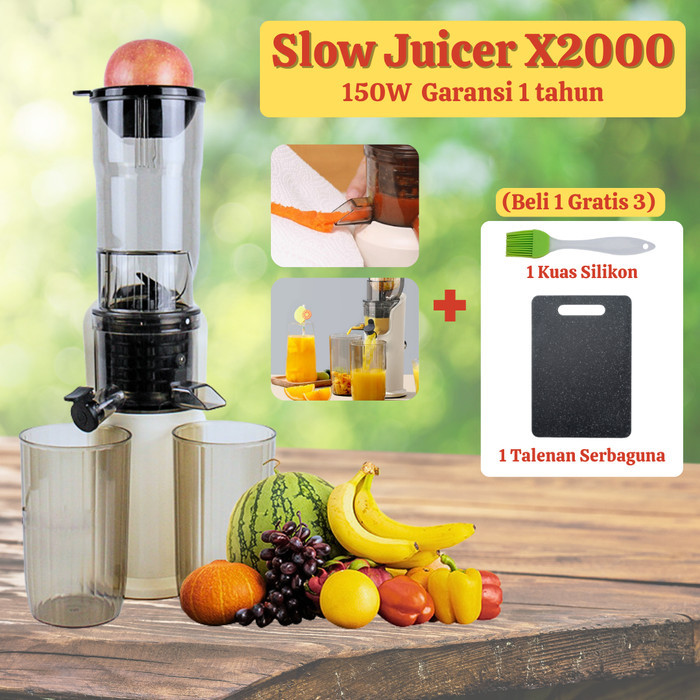 Slow Juicer Buah Tanpa Ampas X2000 Blender Buah Jus Membuat Es Krim