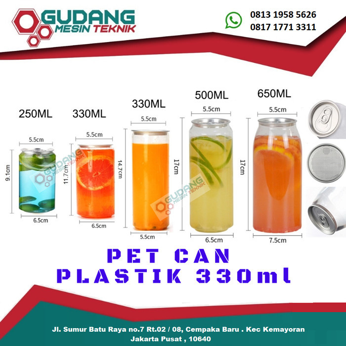 HOT SALE Botol Pet Can/Kaleng Alumunium-Transaparan-Plastik 330ml 1Dus (140pcs)
