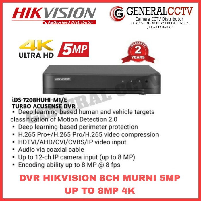 TERBARU HIKVISION 7208 HUHI-K1/ECO DVR 8 CHANNEL HIKVISION TURBO HD DVR