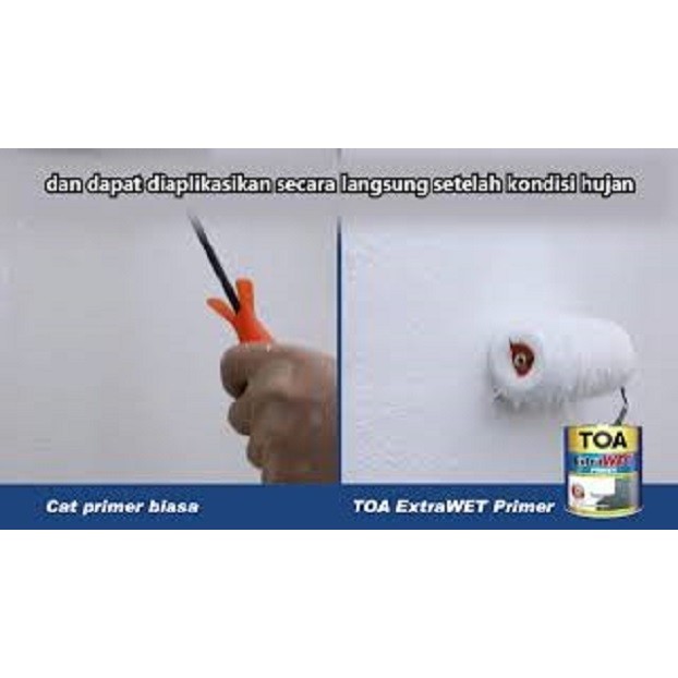 Cat Tembok Dinding Dasar Toa Extrawet Primer 2,5 Liter Putih Matt