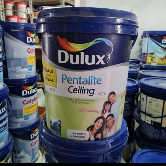Cat Dulux Pentalite Ceiling White 25 Kg / Cat Plafon Gipsum