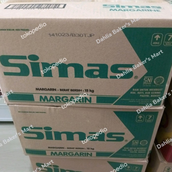 

Simas Margarine 15 Kg / Mentega Simas 1 Karton Gojek/Grab Instant Only