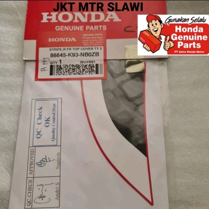 Striping Sticker Sayap Kanan New Scoopy Esp Ori Honda Ahm Asli Honda Barang Langka