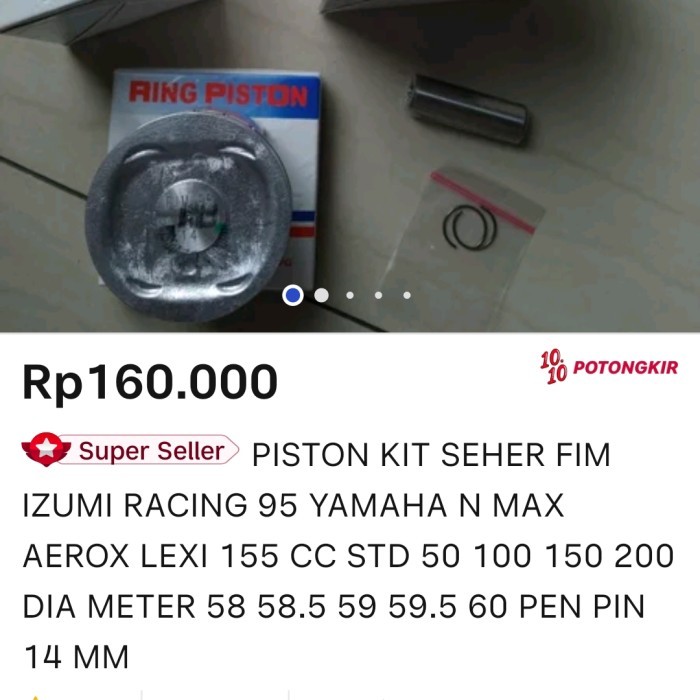 Piston Kit Seher Fim 95 Nmax N Max Aerox 155 Cc Mendem Old New 58 60 Barang Langka