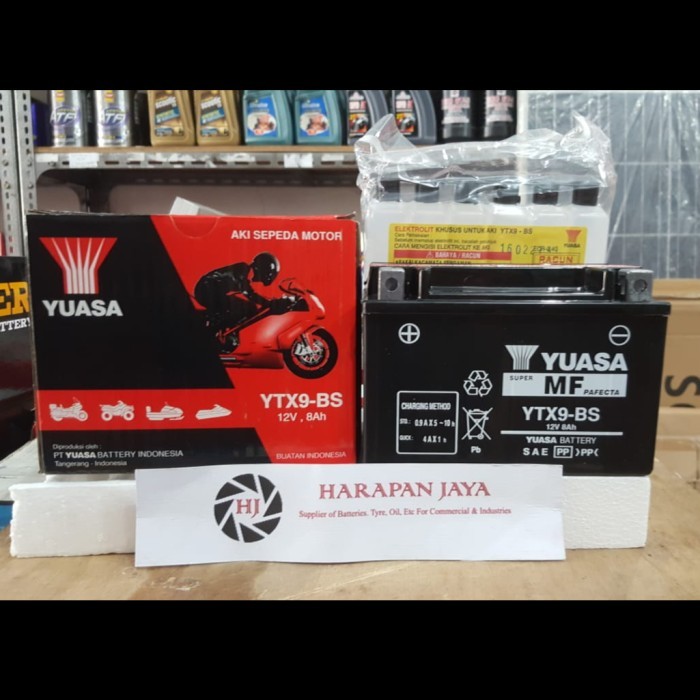 Aki Motor Yuasa Ytx9-Bs (8Ah) Kering