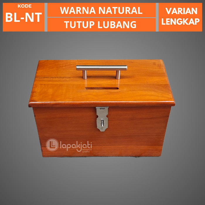 Kotak Amal Kecil Kayu Jati Warna Natural Kotak Infaq Kotak Uang