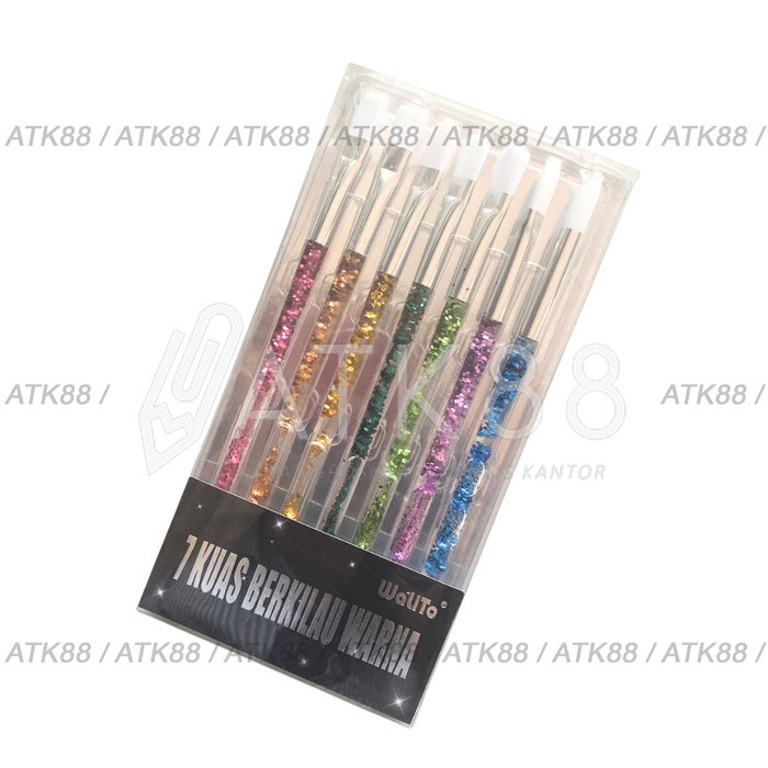 

Kuas Cat Lukis Glitter Liquid Set 7 Brush Art Lembut Flat & Round