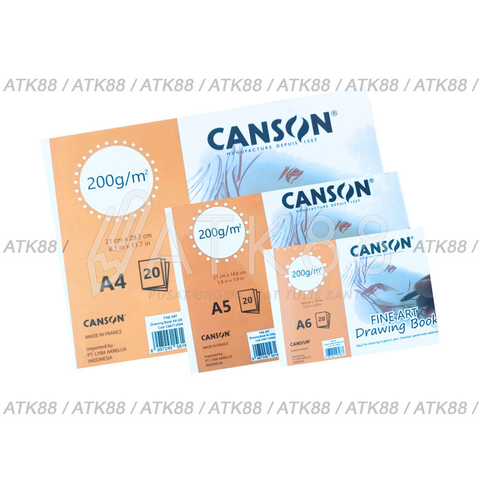 

Canson Fine Face Fine Art Drawing Book Pad A4 A5 A6 200 GSM Buku Gambar 20 sheets