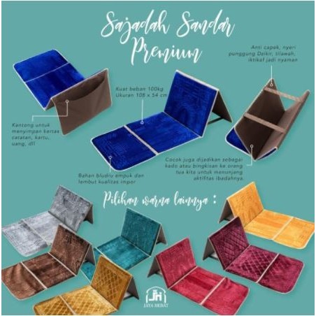 Sajadah Duduk Sandar Lipat Alas Sholat Baca Alquran Masjid Haji Kado