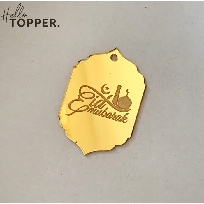 

POTONGAN HARGA HAMPERS TAG LEBARAN EID MUBARAK ACRYLIC HIASAN KADO GIFT LABEL HKL1610