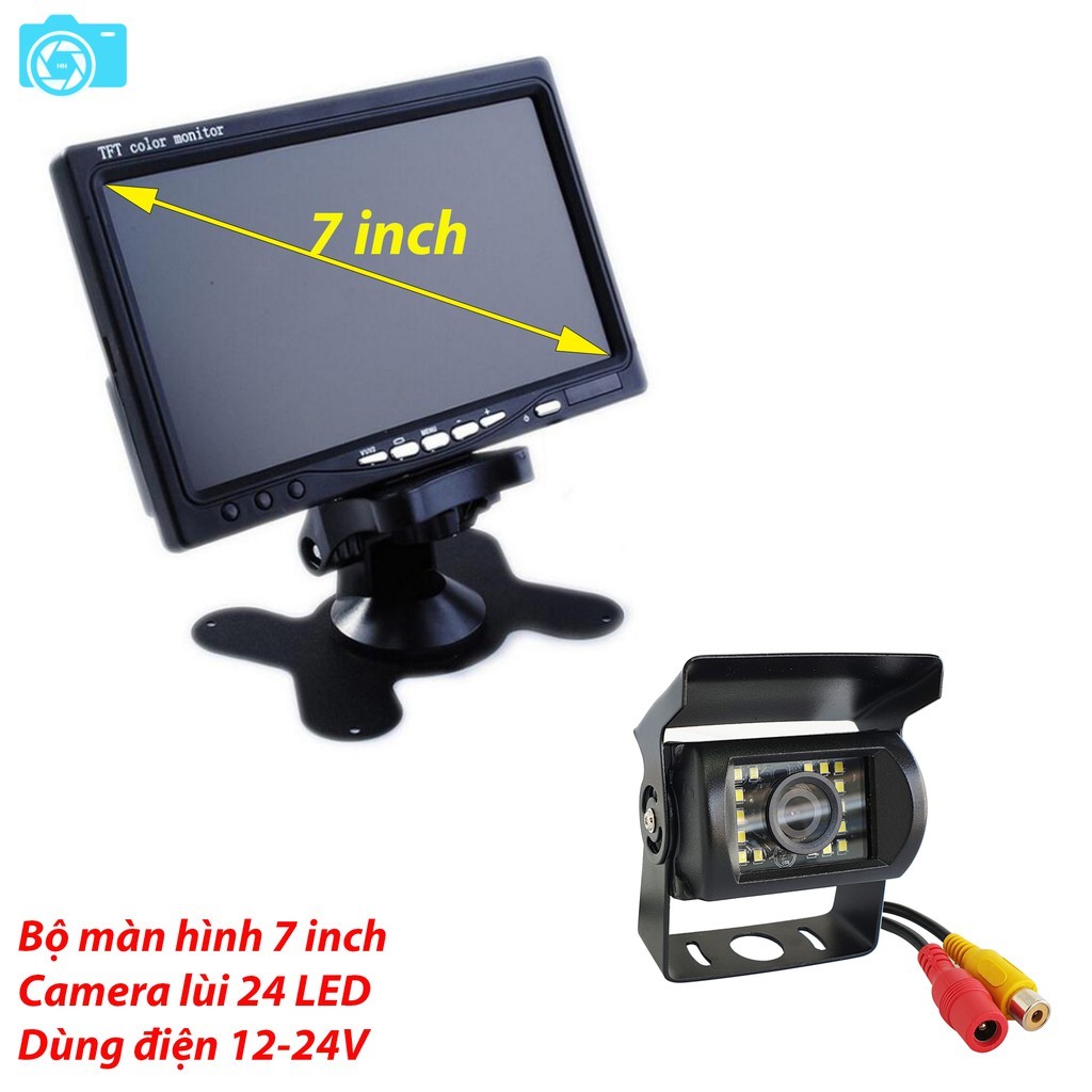 Set kamera truk, layar 7 inci, kamera mundur 24 LED, 12 - 24V HN05 |x8XUI9XR|
