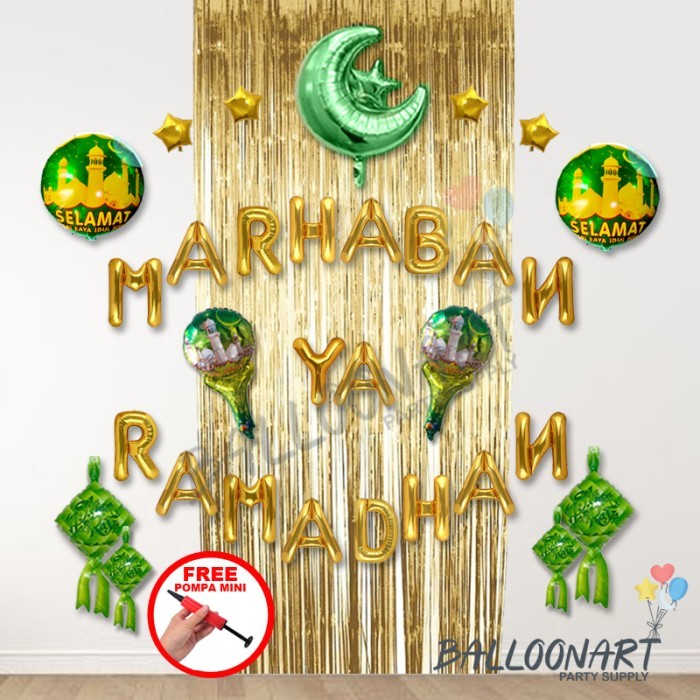 

Terlaris MARHABAN YA RAMADHAN/IDUL FITRI DEKORASI SET/BALON RAMADHAN SALE