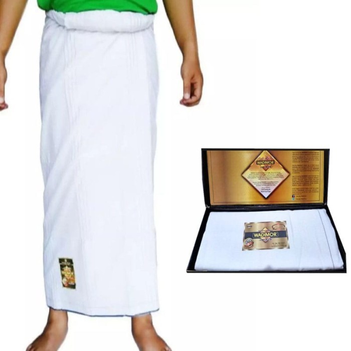Sarung sarung wadimor kain sarung tenun pria model terbaru - putih polos, dewasa celana premium teba