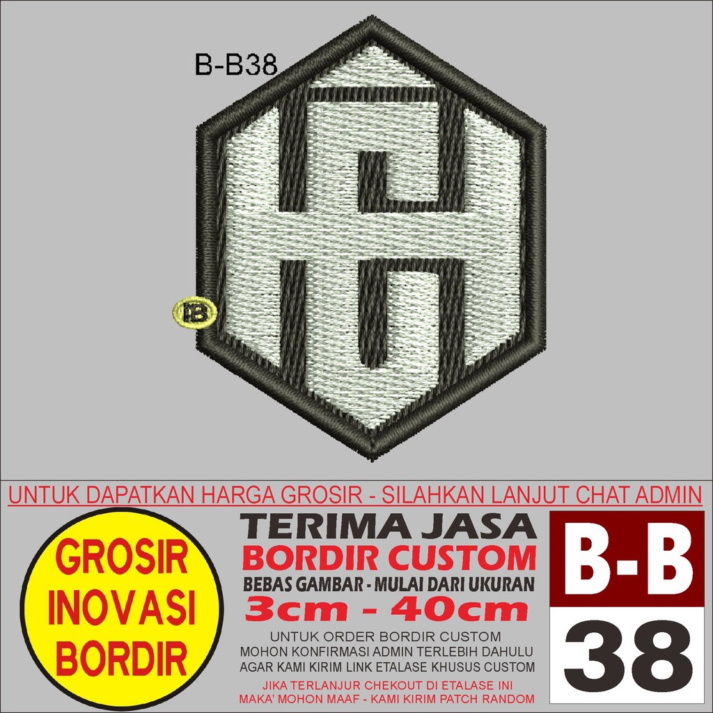 PATCH BORDIR B-B38 LOGO CLEAN PNG - GIB REVIEW/TESTIMONI