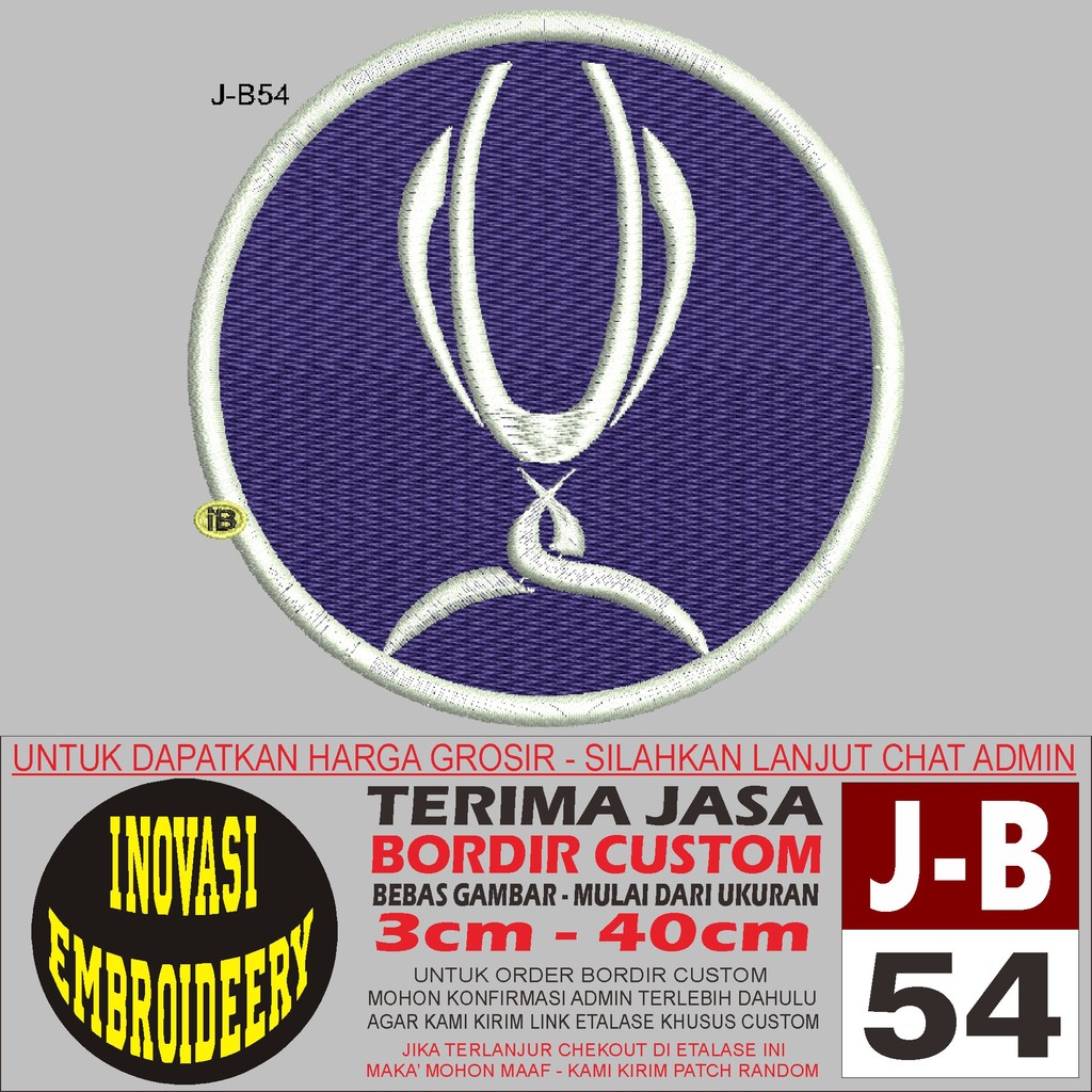 PATCH BORDIR LOGO J-B54 UEFA SUPER CUP- INOVASI EMBROIDERY TESTIMONI