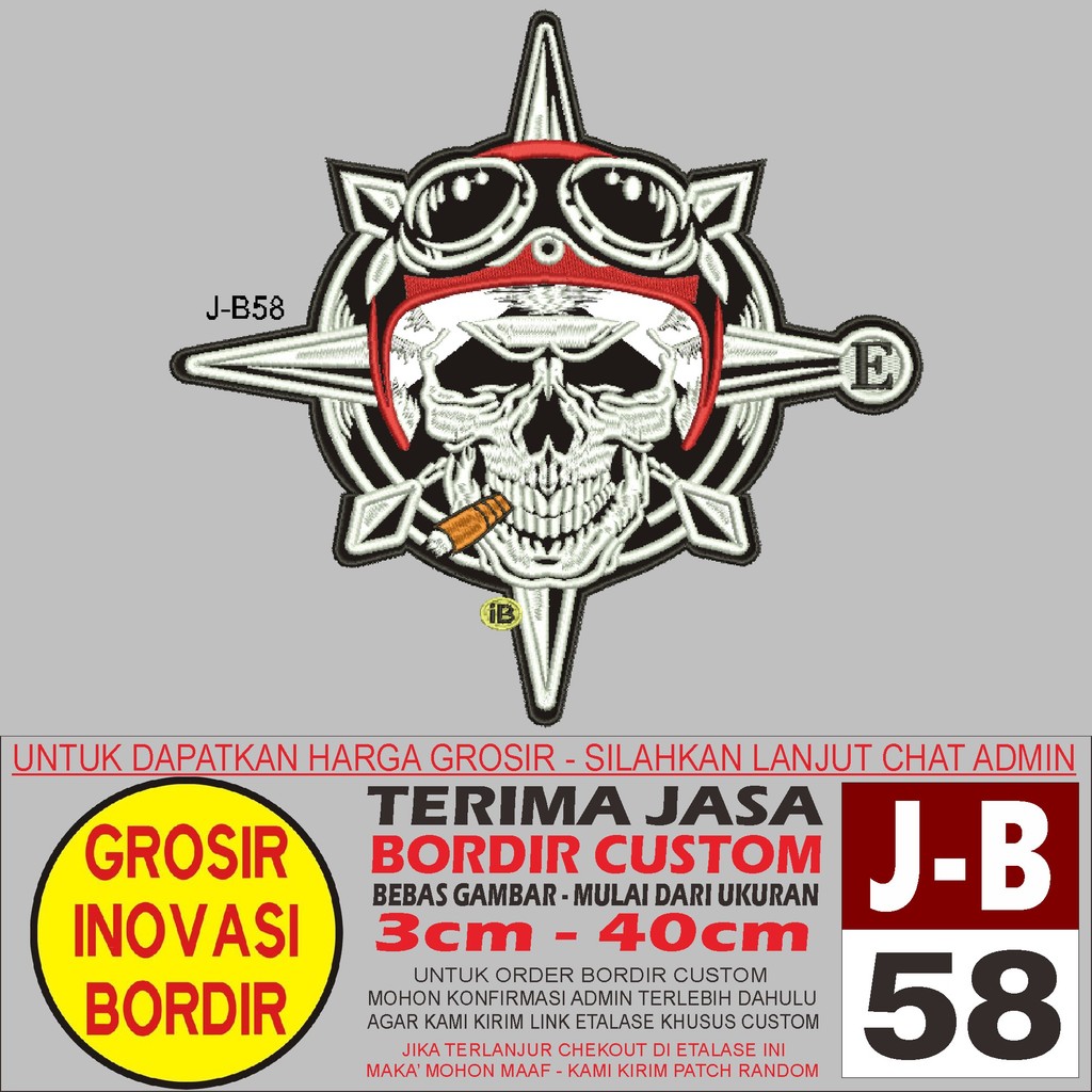 PATCH BORDIR LOGO J-B58 CLUB MOTOR - GIB REVIEW/TESTIMONI