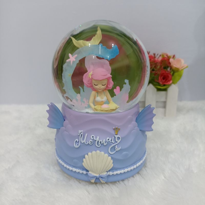 SNOWBALL / BOLAMUSIK AIR SIZE L SALJU OTOMATIS MERMAID / ARIEL