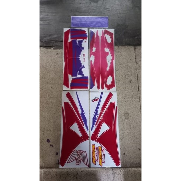 Original Impor Thailand Nsr 150 Old Rr Ungu Merah Biru Nos Striping Stiker Full Set Bodi Livery Lis 