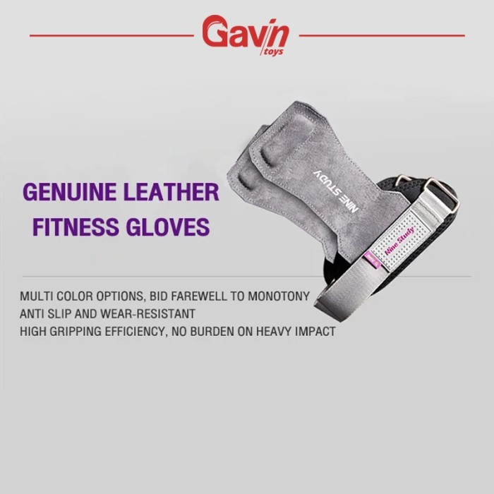 Gym Strap Kulit - Gym Leather Hand Strap Anti Slip - Hand Protector Fitness - Nine Study