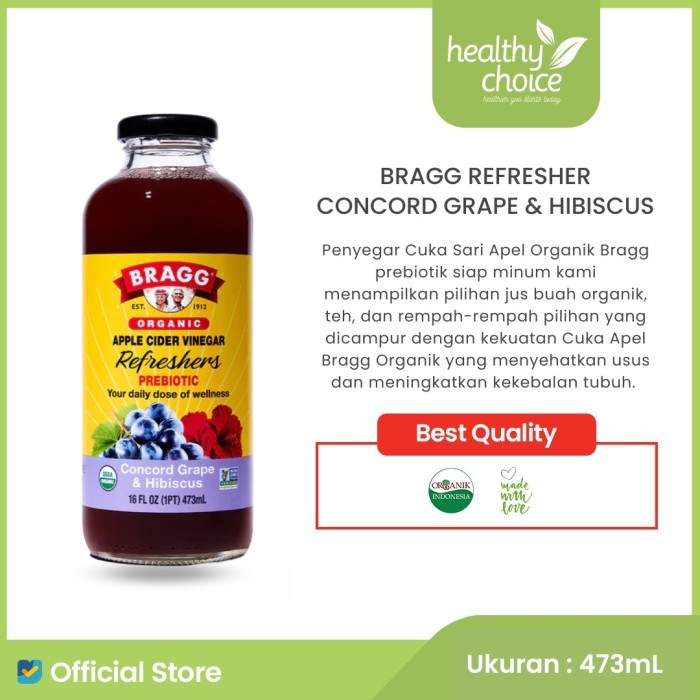 

Bragg Organic ACV Refreshers Concord Grape & Hibiscus 473ml