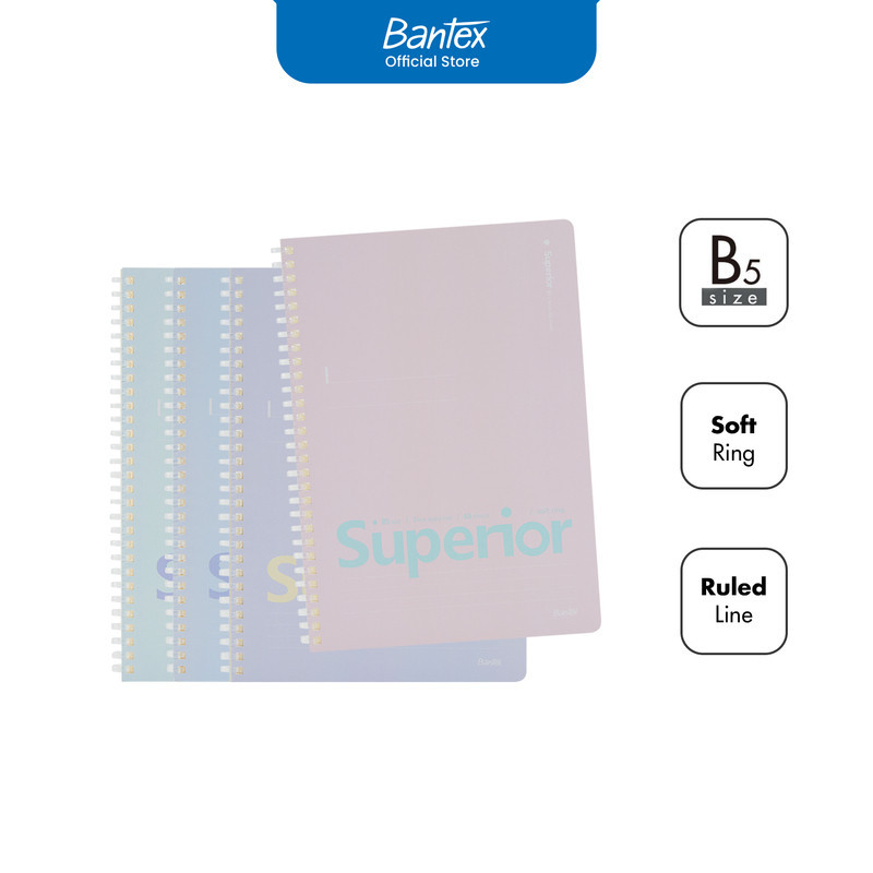 

[BMS Surabaya] Bantex Buku Notebook Spiral Soft Ring B5 Superior Bergaris Warna Pastel SPB560