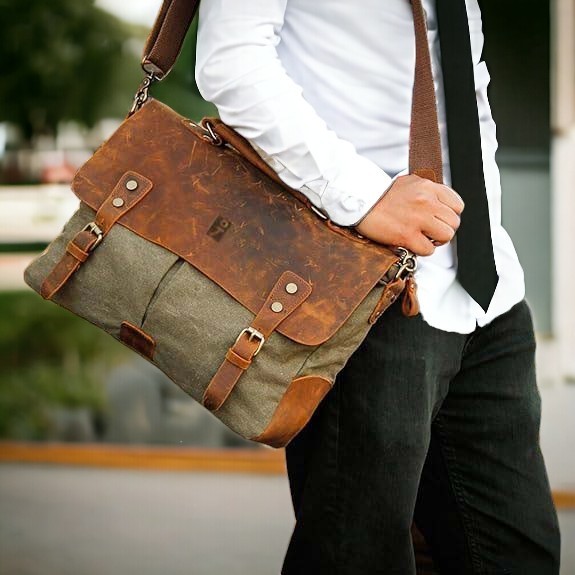 Tas Kerja/Tas Kantor Pria+ T4 Laptop (Kulit Asli Premium) -Birmingham-