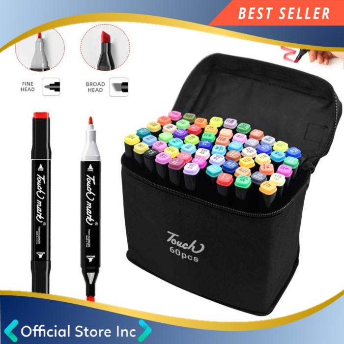

TouchCool Marker Set 60PCS Spidol Permanen Warna Menggambar Sketsa Pro