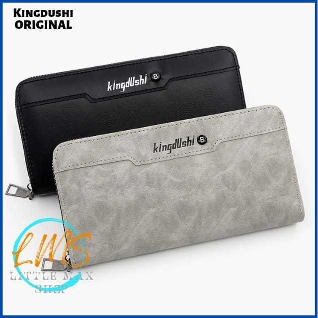 

TERLARIS [LMS] DOMPET PANJANG PRIA WANITA BAHAN KULIT PREMIUM ZIPPER ORIGINAL KINGDUSHI BRANDED