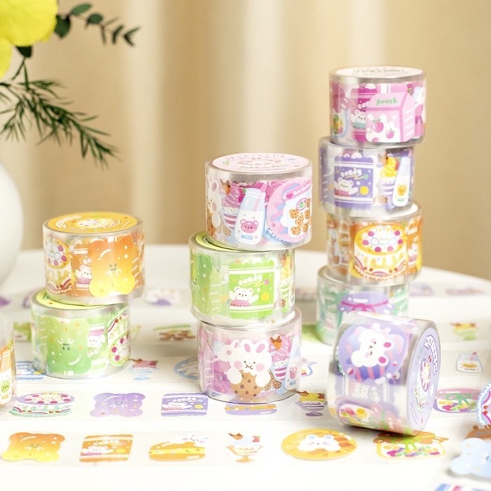1 Rol Washi Tape Gulungan Kue Birthday Cake Sticker Stiker Masking 08