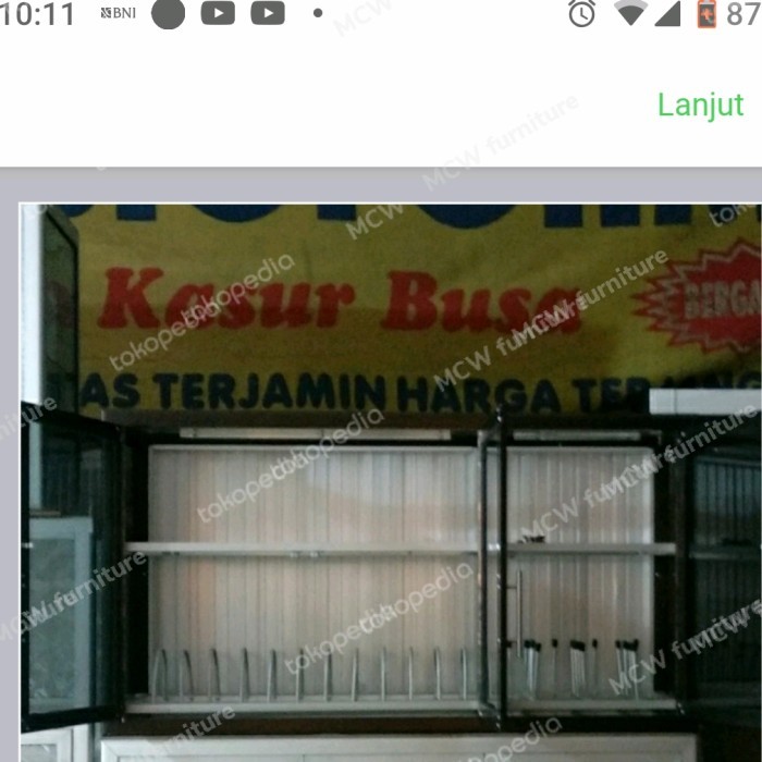Lemari Dapur Aluminium/Lemari Dapur + Rak Piring/Lemari Dapur Atas 3Pt