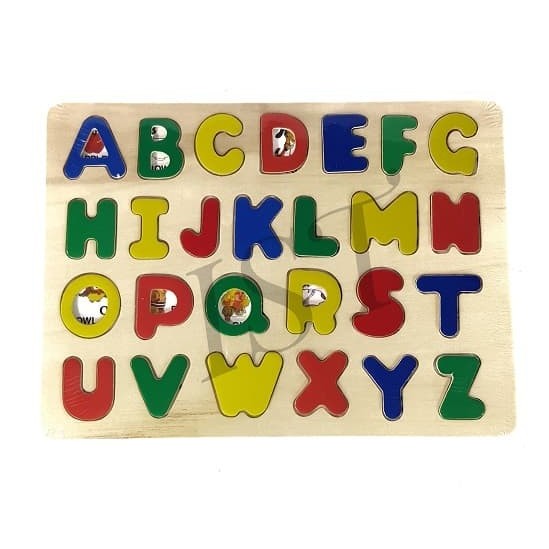 Puzzle Papan Kayu Huruf Abjad
