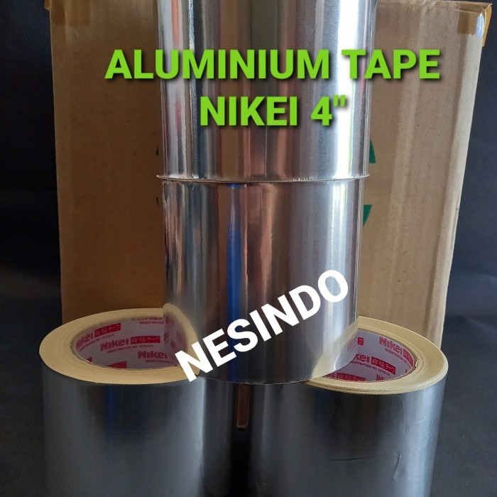 

Barang Terlaris Aluminium Tape Nikei 4 Inch Duct Tape Aluminium Foil Lakban Tahan Panas Per 1 Dus 15