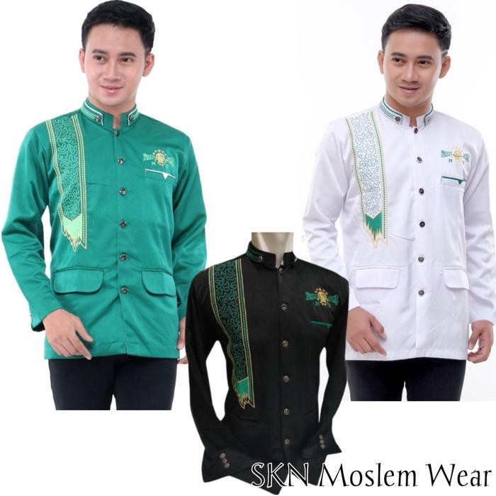 Skn- Jasko Sorban Nu Hitam Putih Hijau Baju Jaskoko Premium M L Xl Xxl Asli 100%