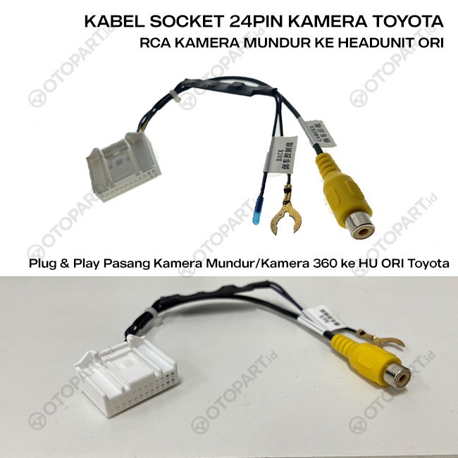 Soket Kamera Mundur RCA HU ORI TOYOTA Avanza/Calya/Innova/Fortuner