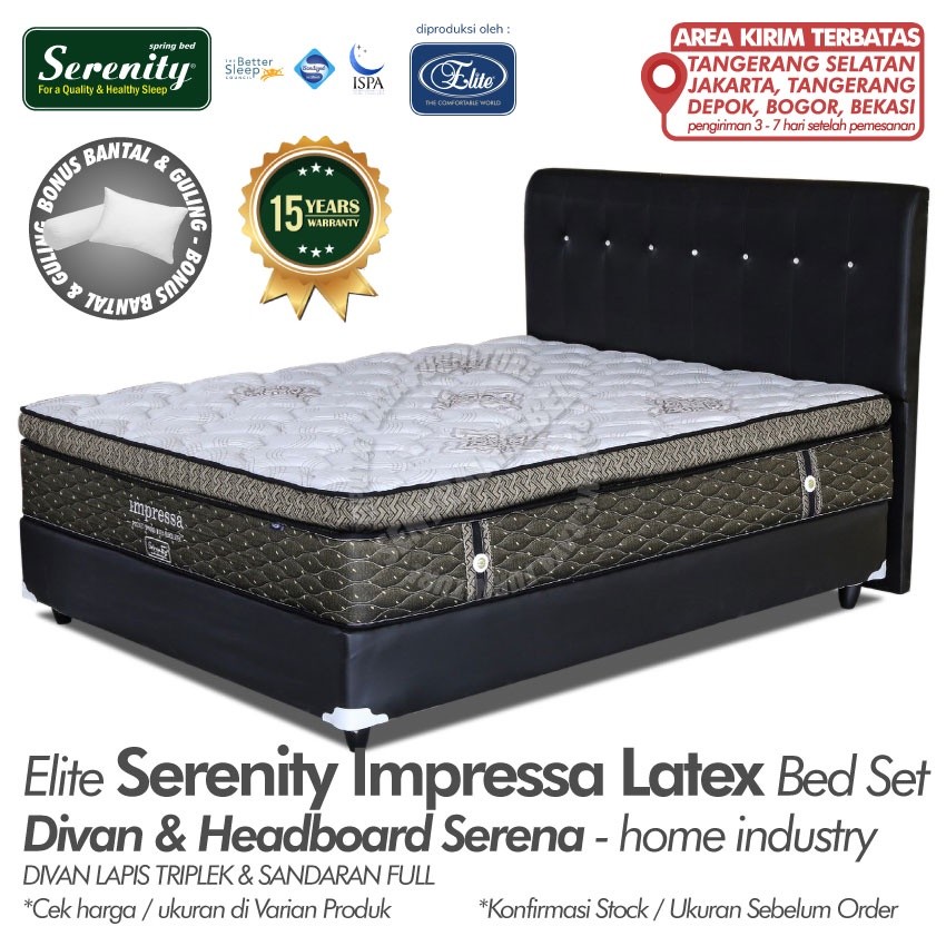 Springbed Elite Serenity IMPRESSA POCKET SPRING LATEX - kasur spring bed serenity impressa latex