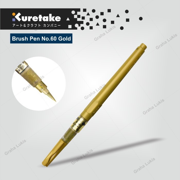 

TERLARIS! Kuretake Brush Pen No. 60 Gold / Brush Pen Gold