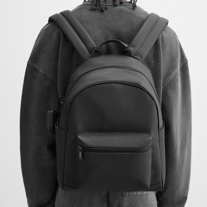 Ransel Zara Bagpack Dengan Dompet Koin Pria Hitam Original