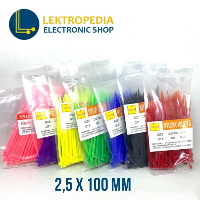 

Buruan beli] Kabel Ties KITANI 10CM isi 100 Tie Pengikat hitam merah kuning 10 cm