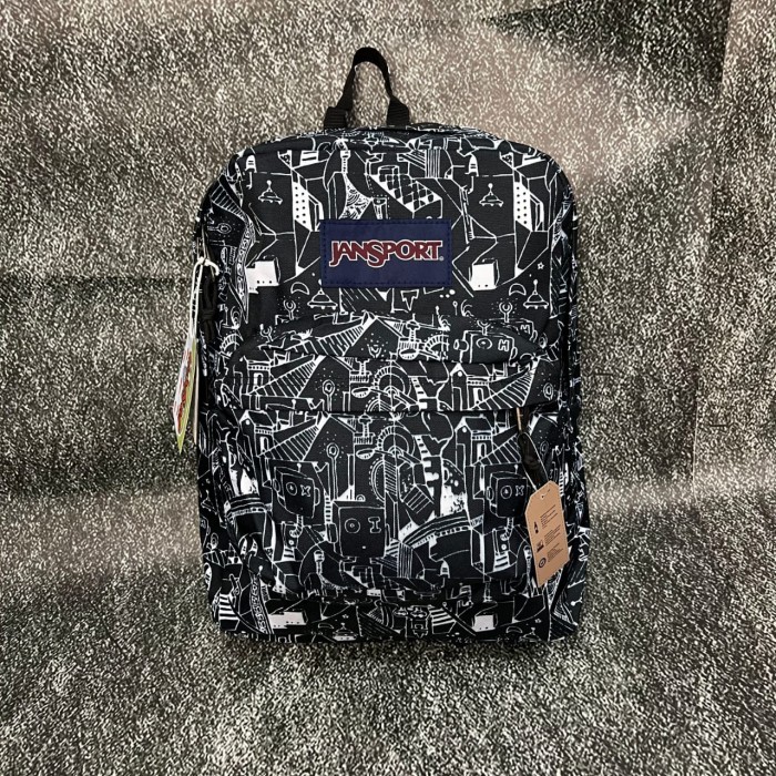 Tas Ransel Jansport Sport Bags Abstract Original Black Backpack