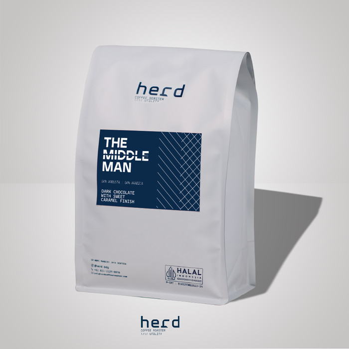 

Biji Kopi MIDDLE MAN 50:50 Blend Espresso Blend 1 KG Herd Coffee